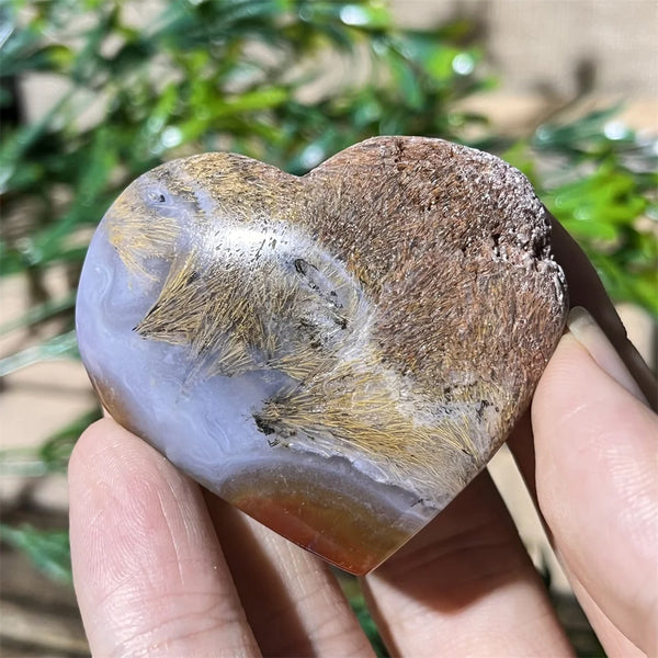 Yellow Hair Agate Heart-ToShay.org