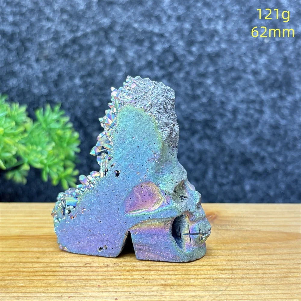 Rainbow Aura Skull Cluster-ToShay.org