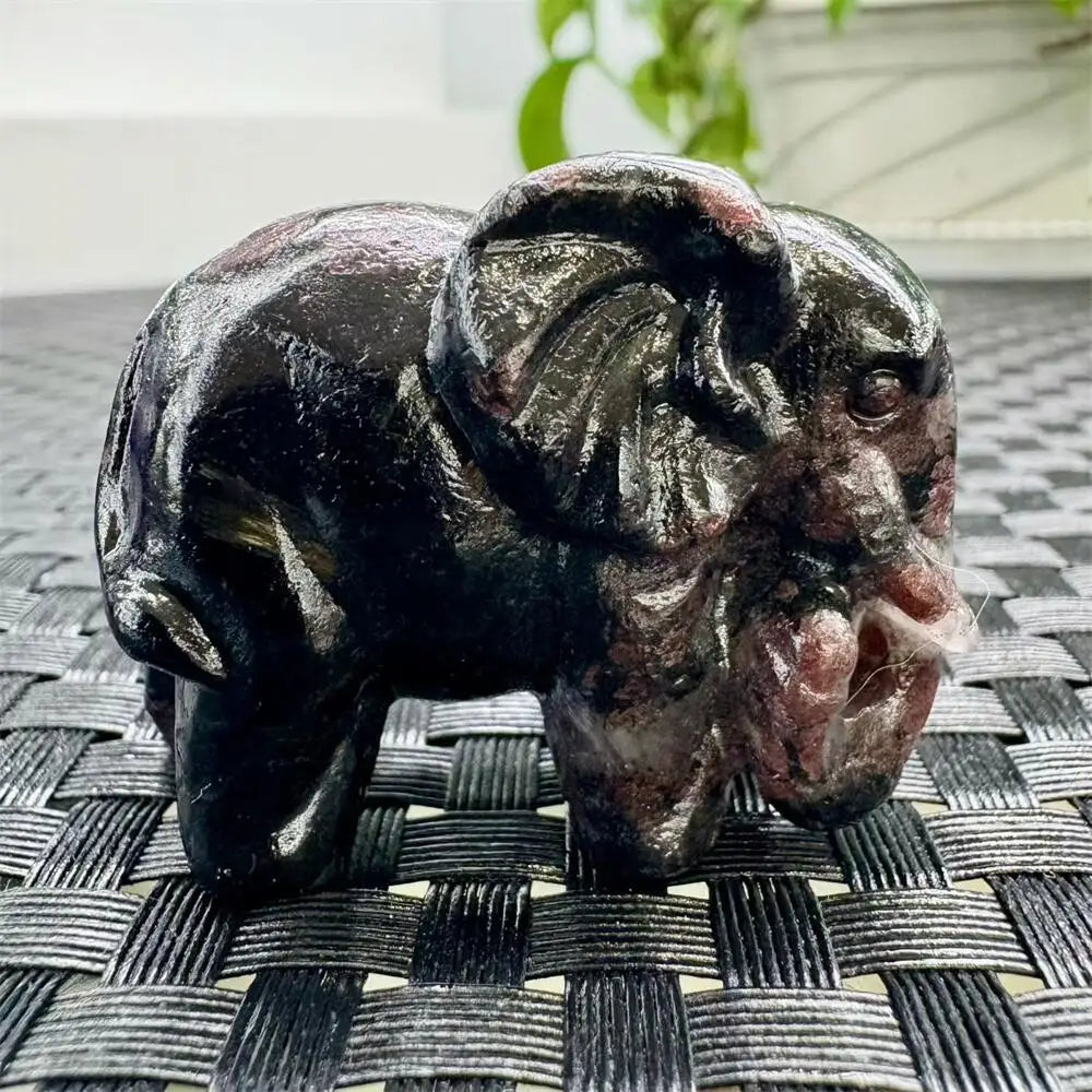 4.8cm 4.8cm Natural Crystal Quartz Elephant Carving - Reiki Healing Gemstone Sculpture Mineral Artwork for Collection And Gift-ToShay.org