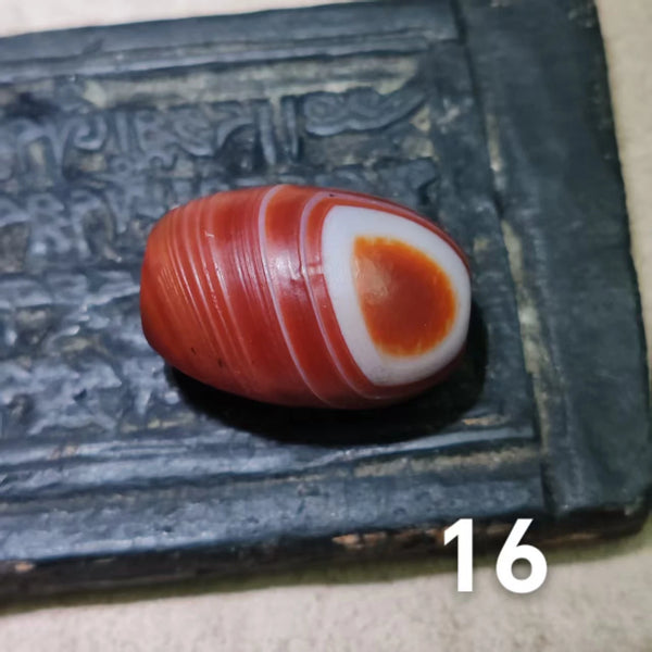 Red Carnelian Agate Dzi Bead-ToShay.org
