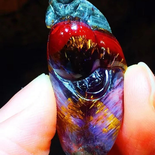 Red Auralite Cacoxenite Pendant-ToShay.org