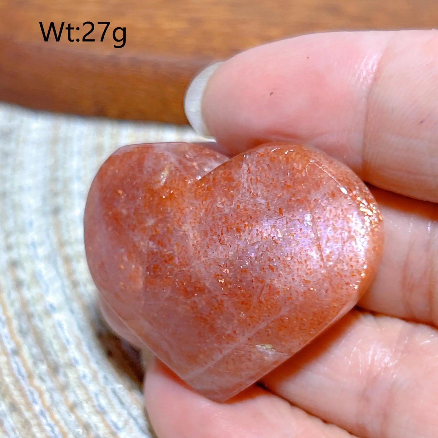 Orange Sunstone Heart-ToShay.org