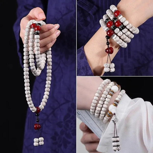 White Bodhi Buddha Beads-ToShay.org