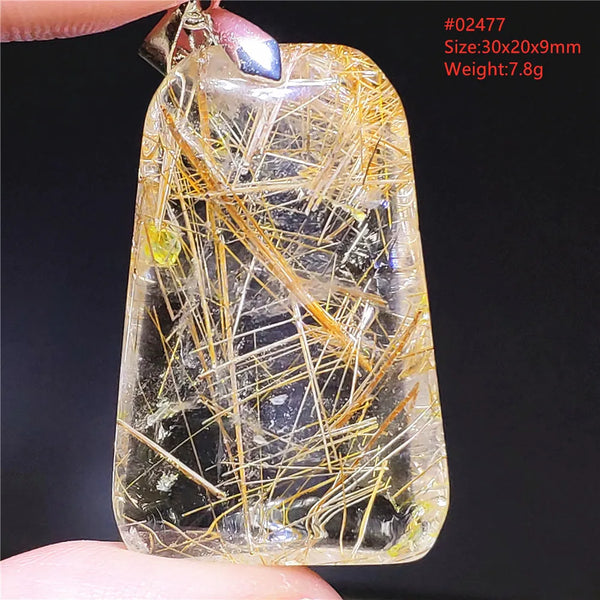 Gold Rutilated Quartz Pendant-ToShay.org