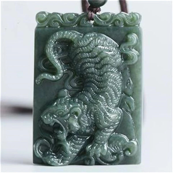 Green Jade Tiger Pendant-ToShay.org