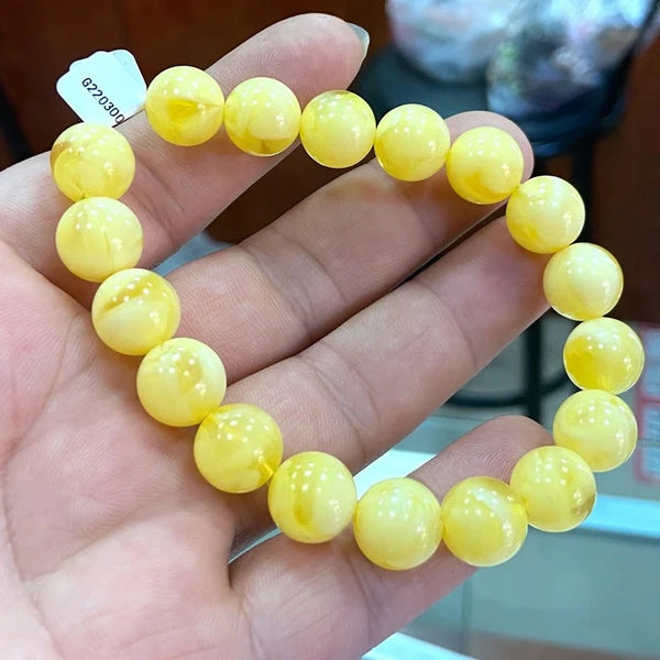 Yellow Amber Beeswax Bracelet-ToShay.org