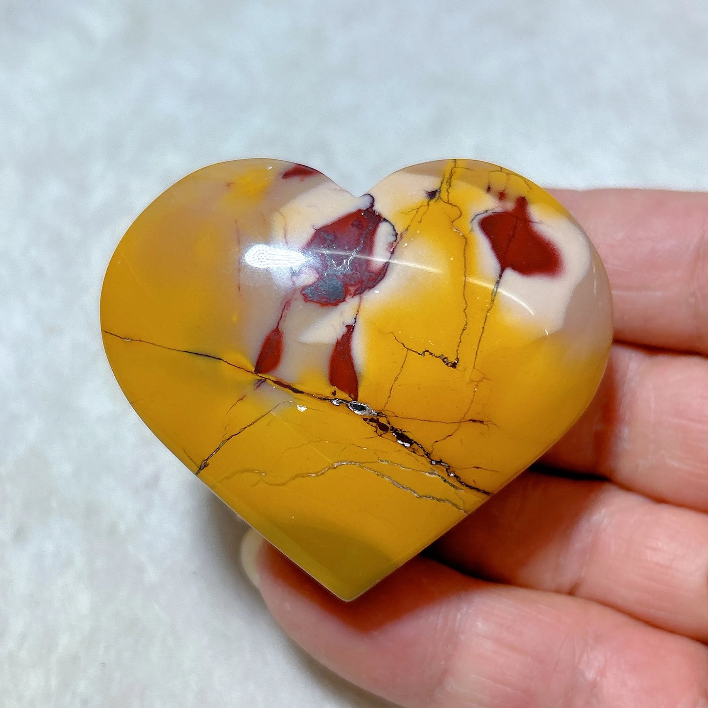 Yellow Mookaite Hearts-ToShay.org