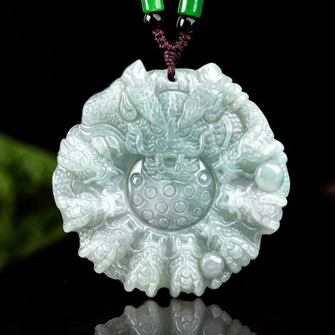 Blue Jade Dragon Pendant-ToShay.org