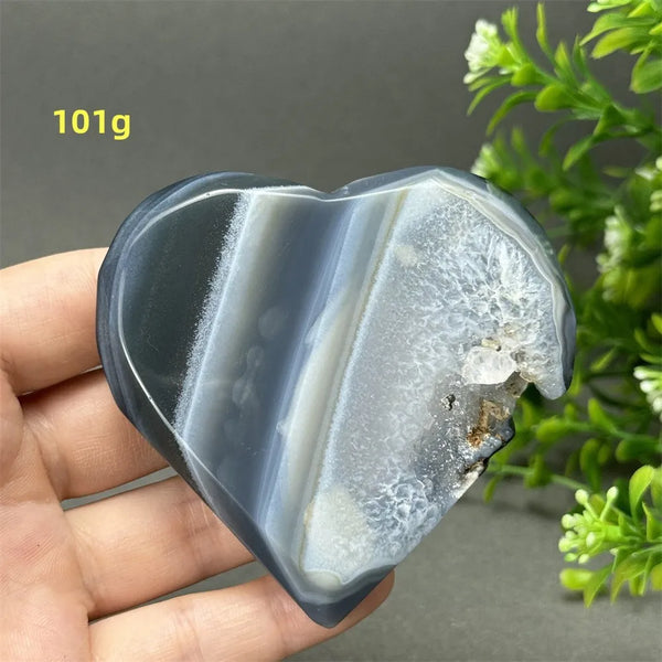 Grey Agate Geode Heart-ToShay.org
