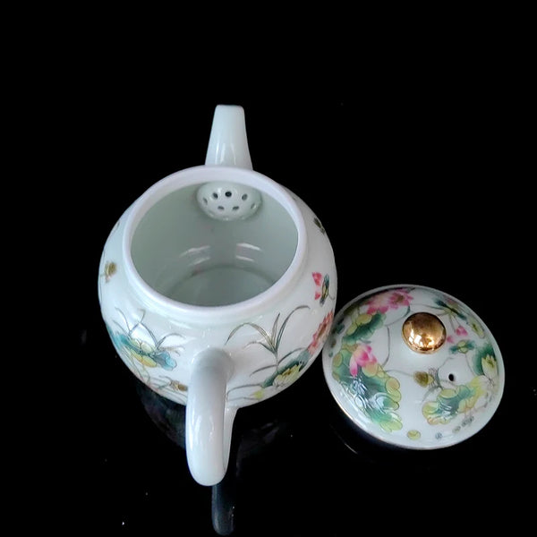 White Painted Porcelain Teapot-ToShay.org