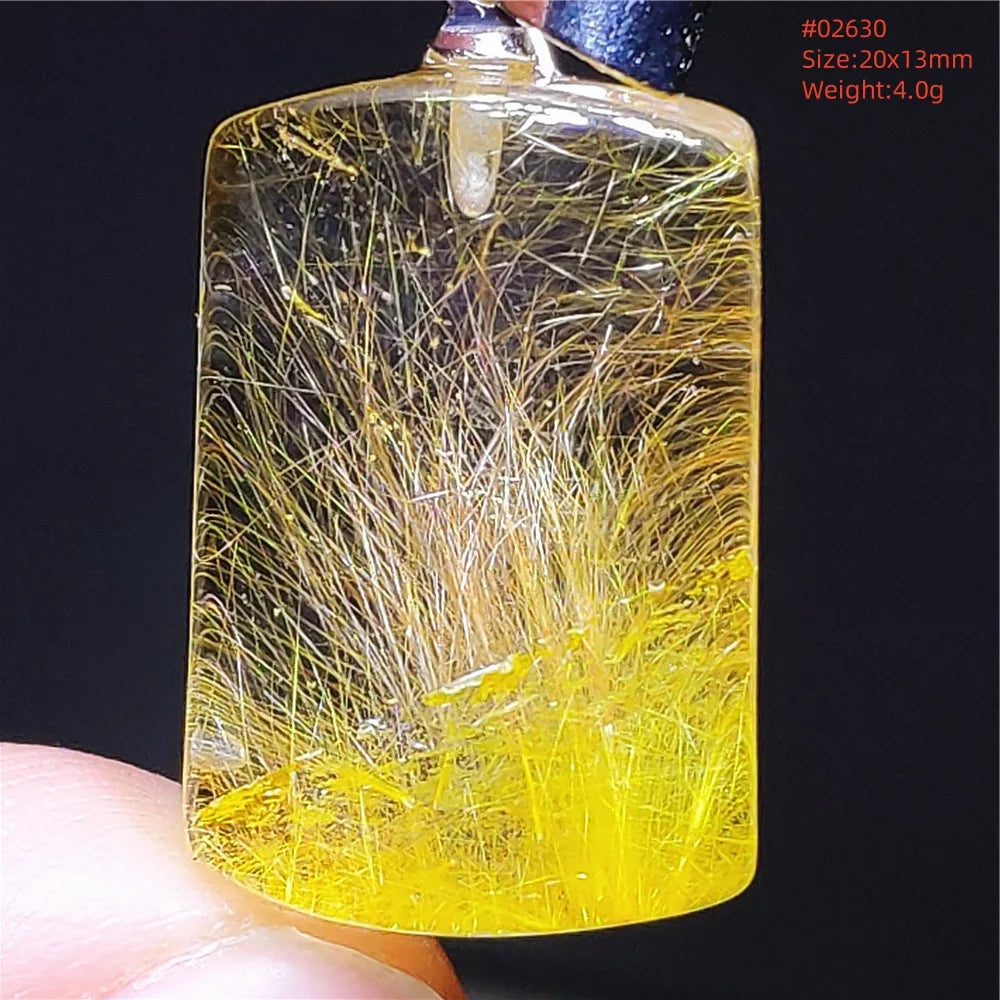 Gold Rutilated Quartz Pendant-ToShay.org