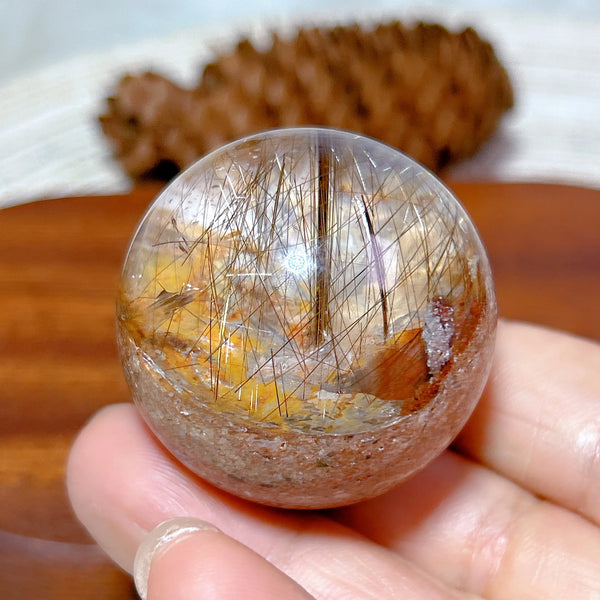 Gold Rutilated Crystal Ball-ToShay.org