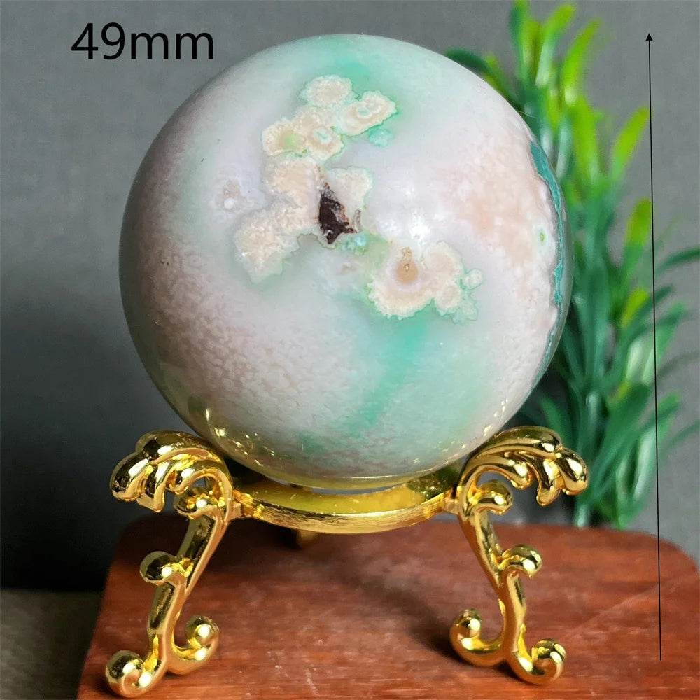 Green Purple Flower Agate Ball-ToShay.org