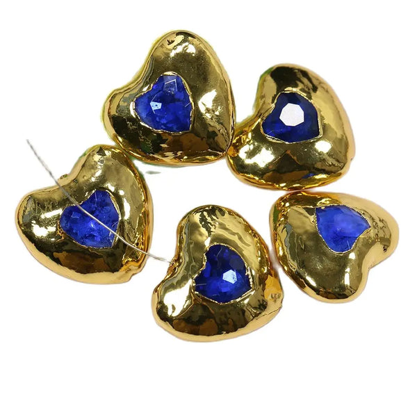 Blue Crystal Heart Beads-ToShay.org
