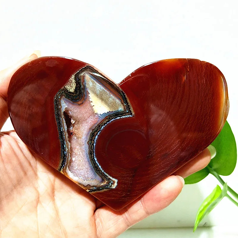 Red Agate Geode Heart-ToShay.org