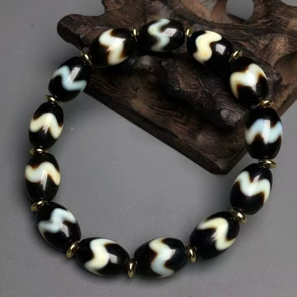 Tibetan Agate Dzi Bracelet-ToShay.org