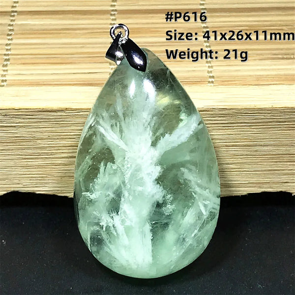 Green Feather Fluorite Pendant-ToShay.org