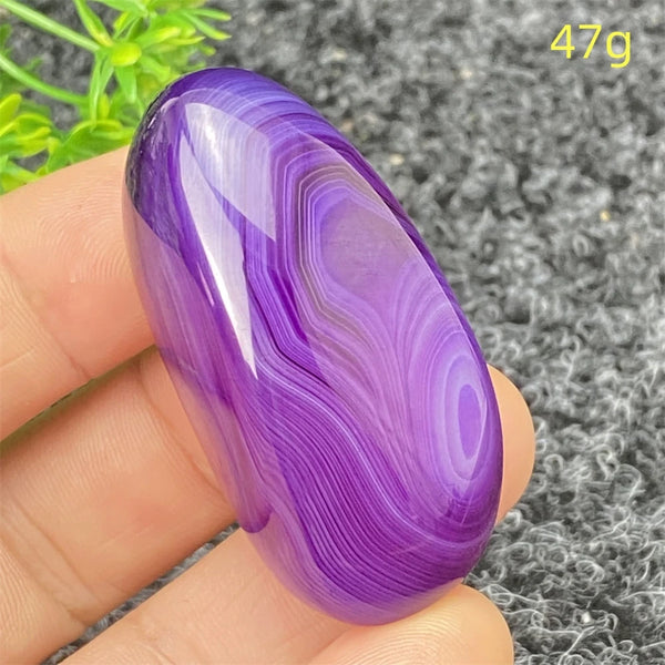 Purple Silk Agate Palm Stone-ToShay.org