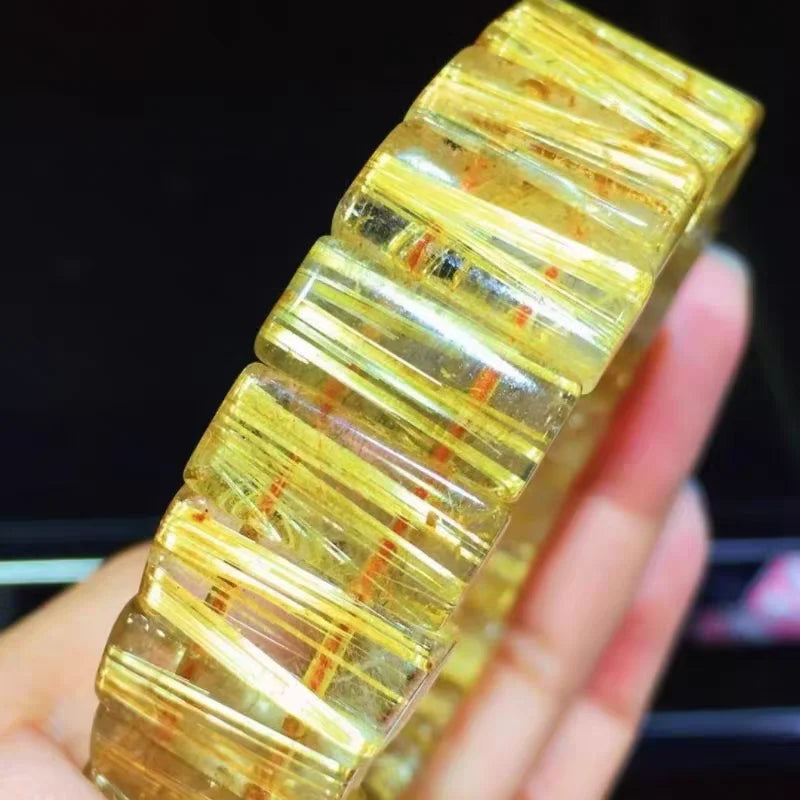 Gold Rutilated Quartz Bracelet-ToShay.org