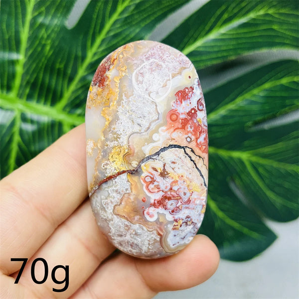 Red Crazy Agate Palm Stone-ToShay.org