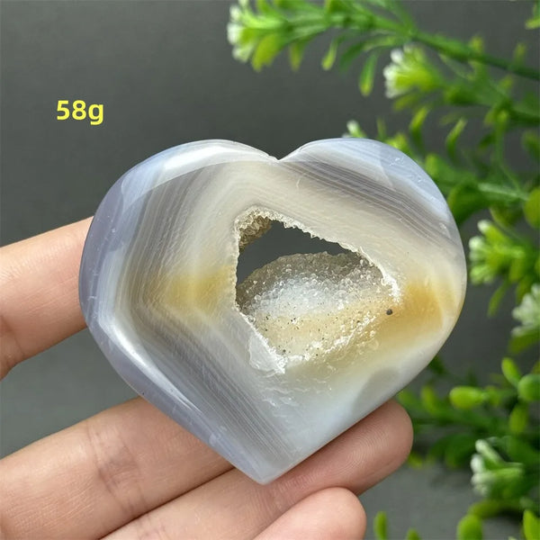 Grey Agate Geode Heart-ToShay.org