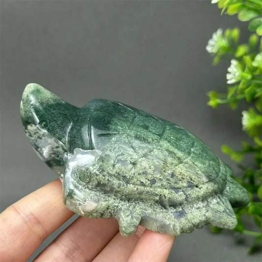 Green Moss Agate Turtle-ToShay.org