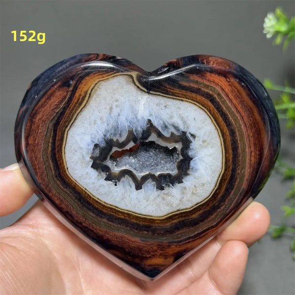 Black Red Striped Agate Hearts-ToShay.org