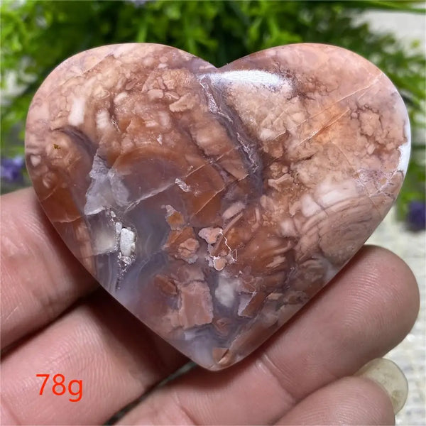 Pink Flower Agate Heart-ToShay.org