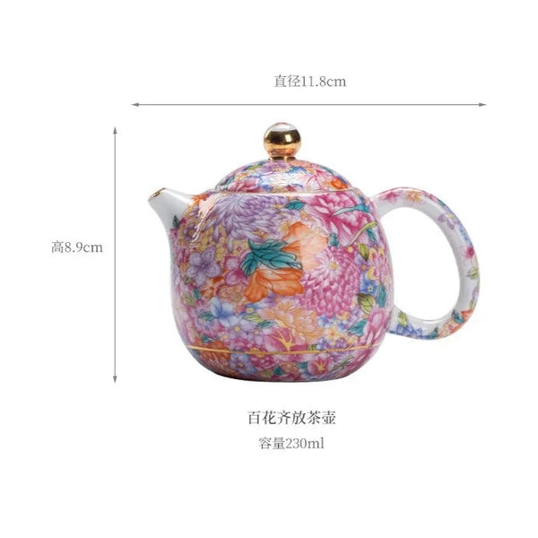 Flower Porcelain Teapot-ToShay.org