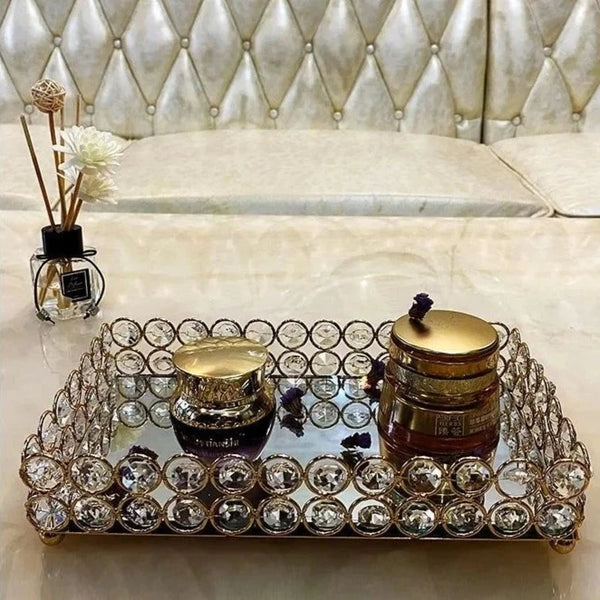 Crystal Bead Mirror Tray-ToShay.org
