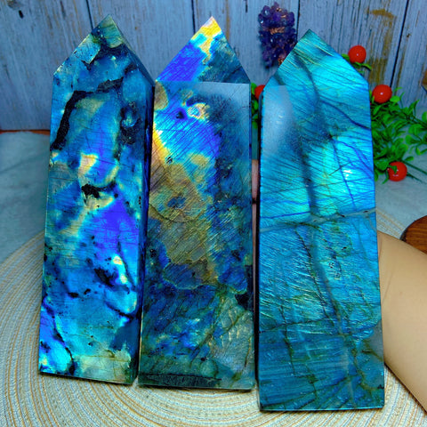 Blue Gold Flash Labradorite Tower-ToShay.org