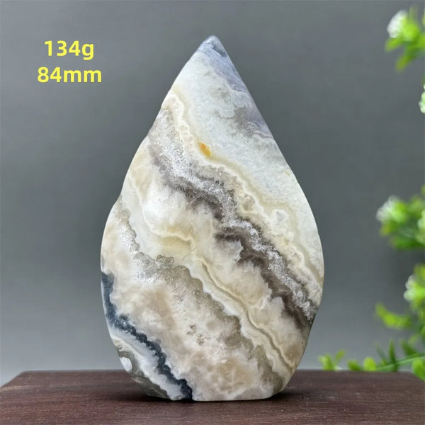 White Fluorite Agate Flame-ToShay.org