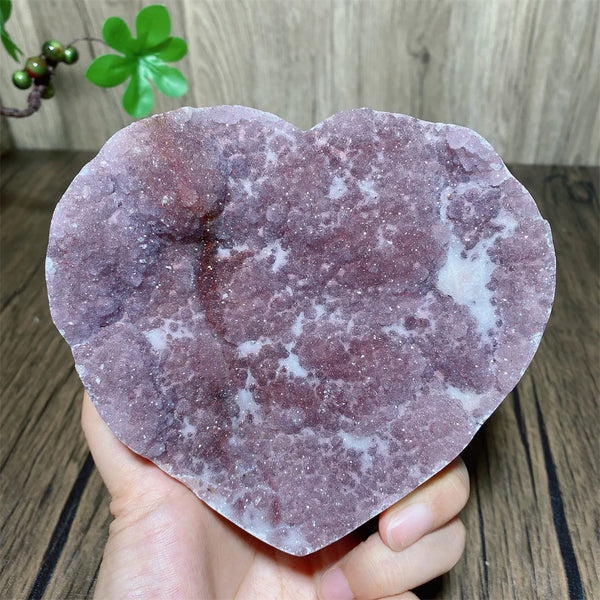 Pink Amethyst Cluster Heart-ToShay.org