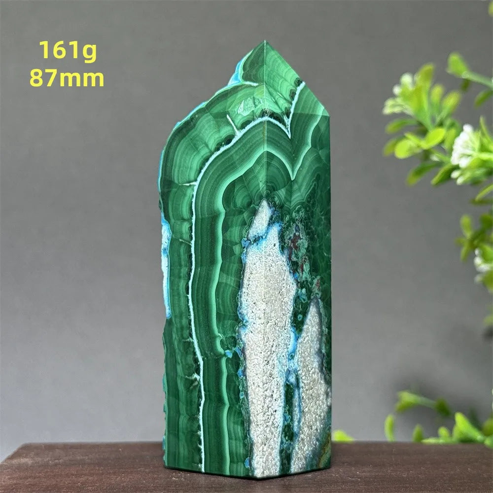 Blue Chrysocolla Malachite Point-ToShay.org