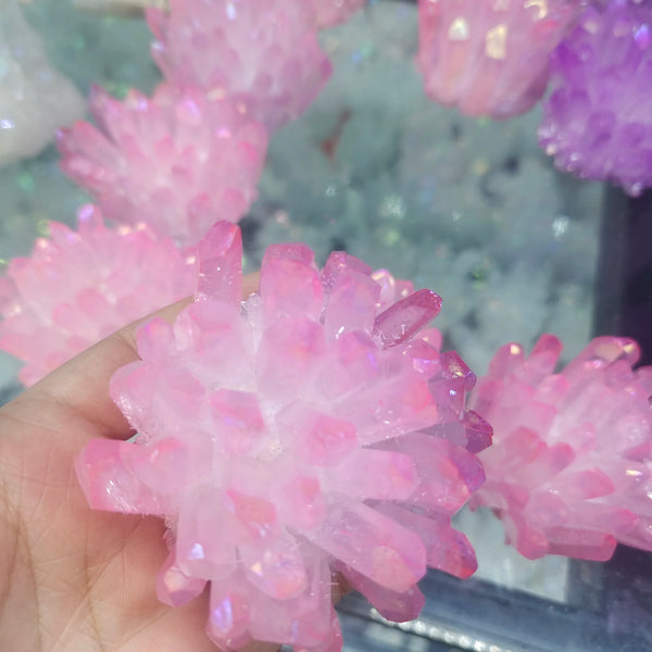 Pink Aura Quartz Cluster-ToShay.org