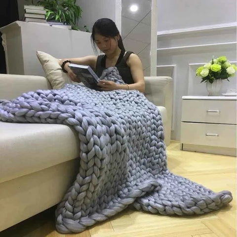Chunky Knitted Blanket-ToShay.org