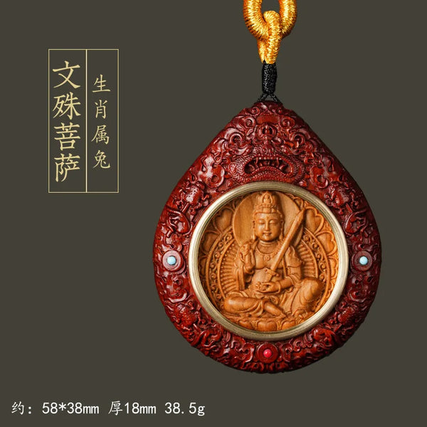 Red Mahogany Amitabha Pendant-ToShay.org