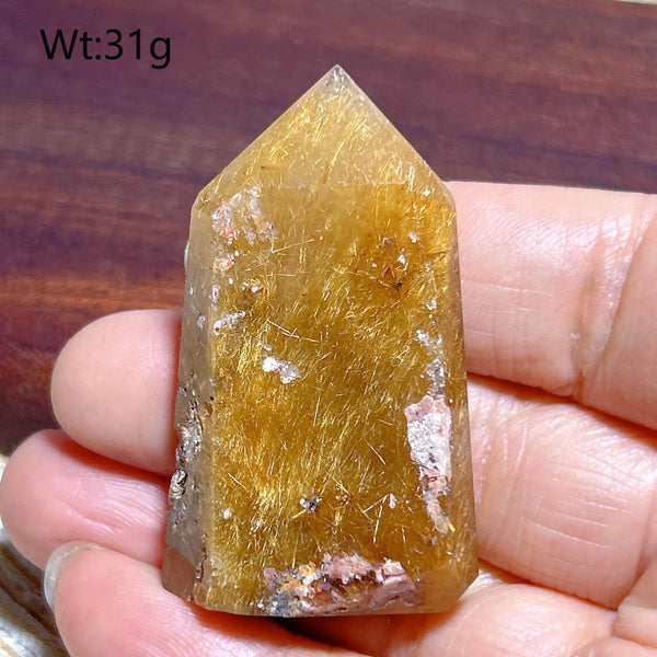 Gold Rutilated Crystal Point-ToShay.org