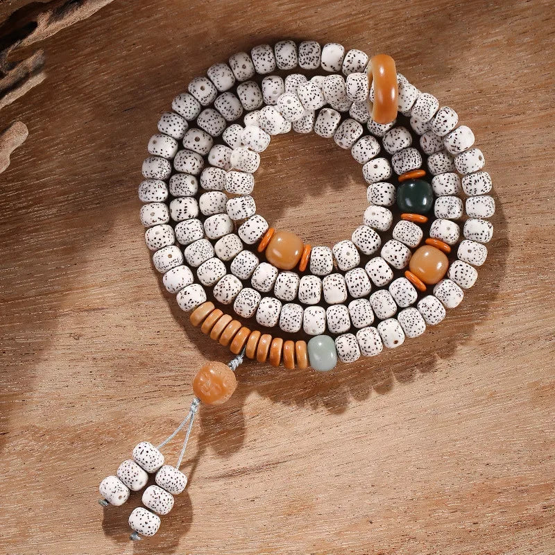 White Star Moon Bodhi Beads-ToShay.org