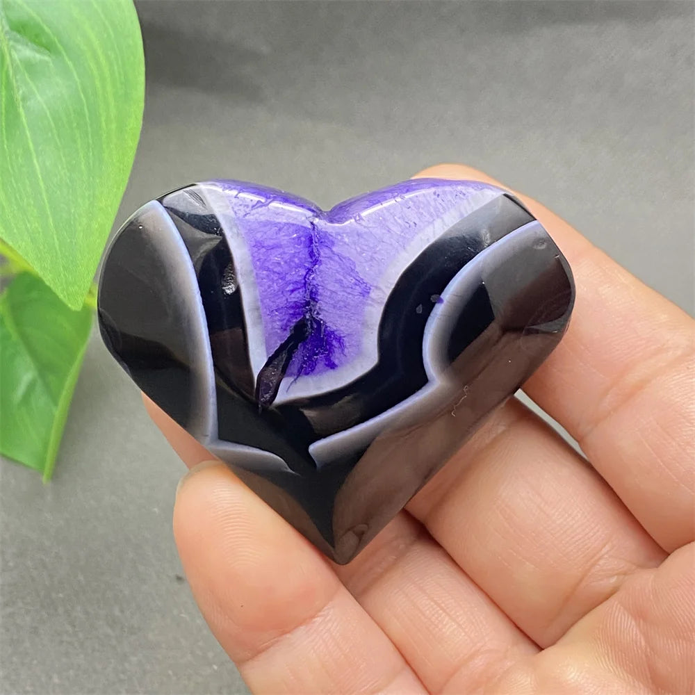 Purple Agate Palm Stone-ToShay.org