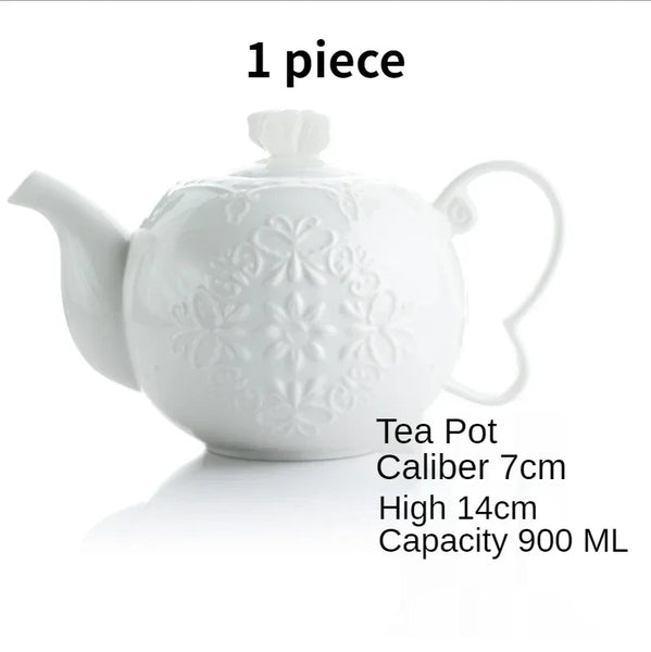 White Ceramic Tea Set-ToShay.org