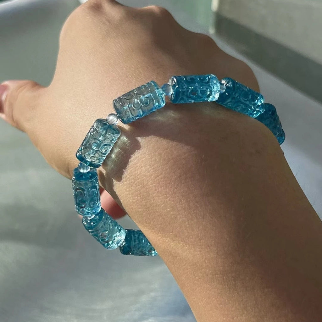 Blue Aquamarine Bracelet-ToShay.org