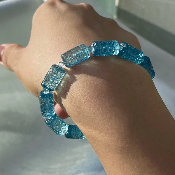 Blue Aquamarine Bracelet-ToShay.org
