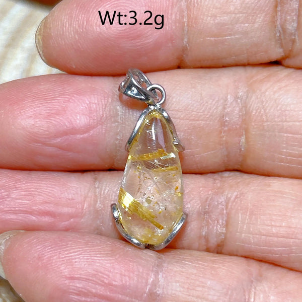 Gold Rutilated Pendant-ToShay.org