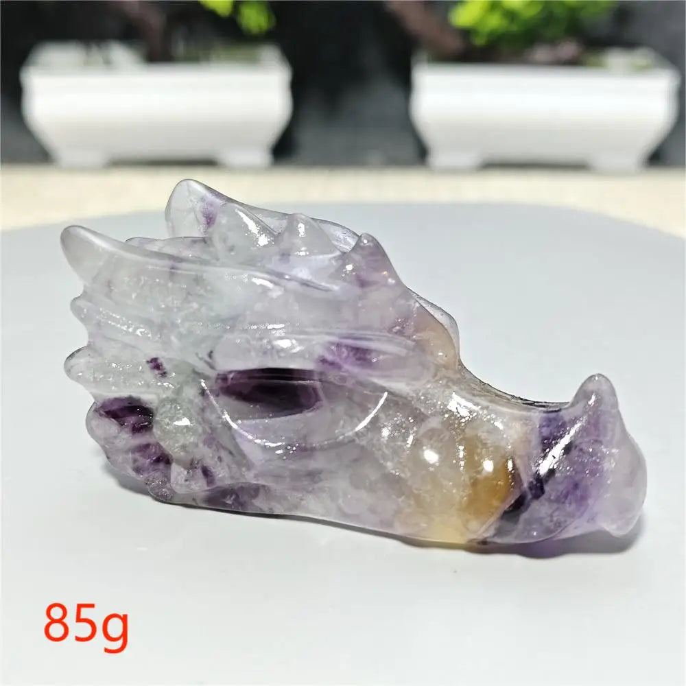 Rainbow Fluorite Dragon Skull-ToShay.org