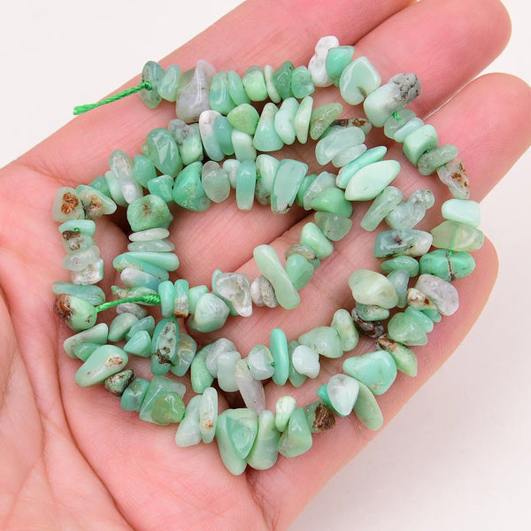 Green Chrysoprase Chip Beads-ToShay.org