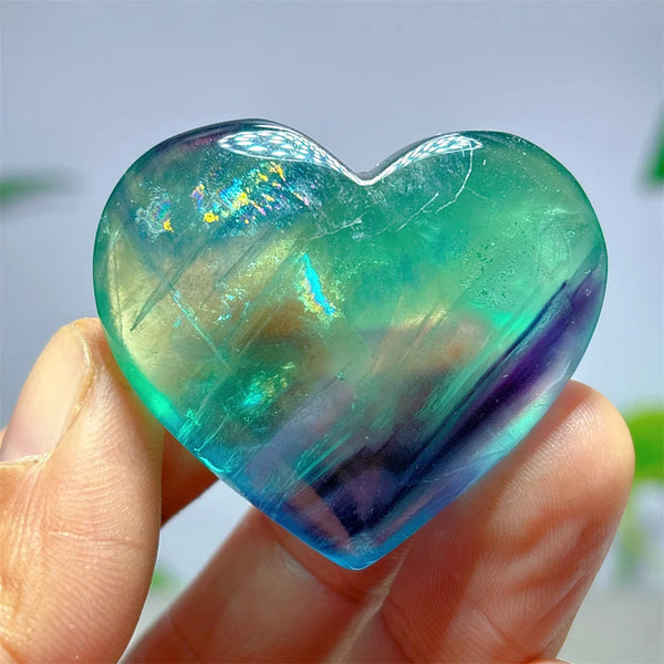 Rainbow Fluorite Heart-ToShay.org