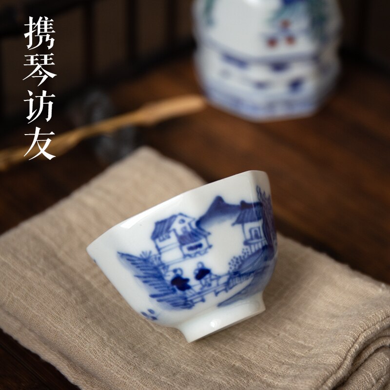Blue White Ceramic Tea Cups-ToShay.org