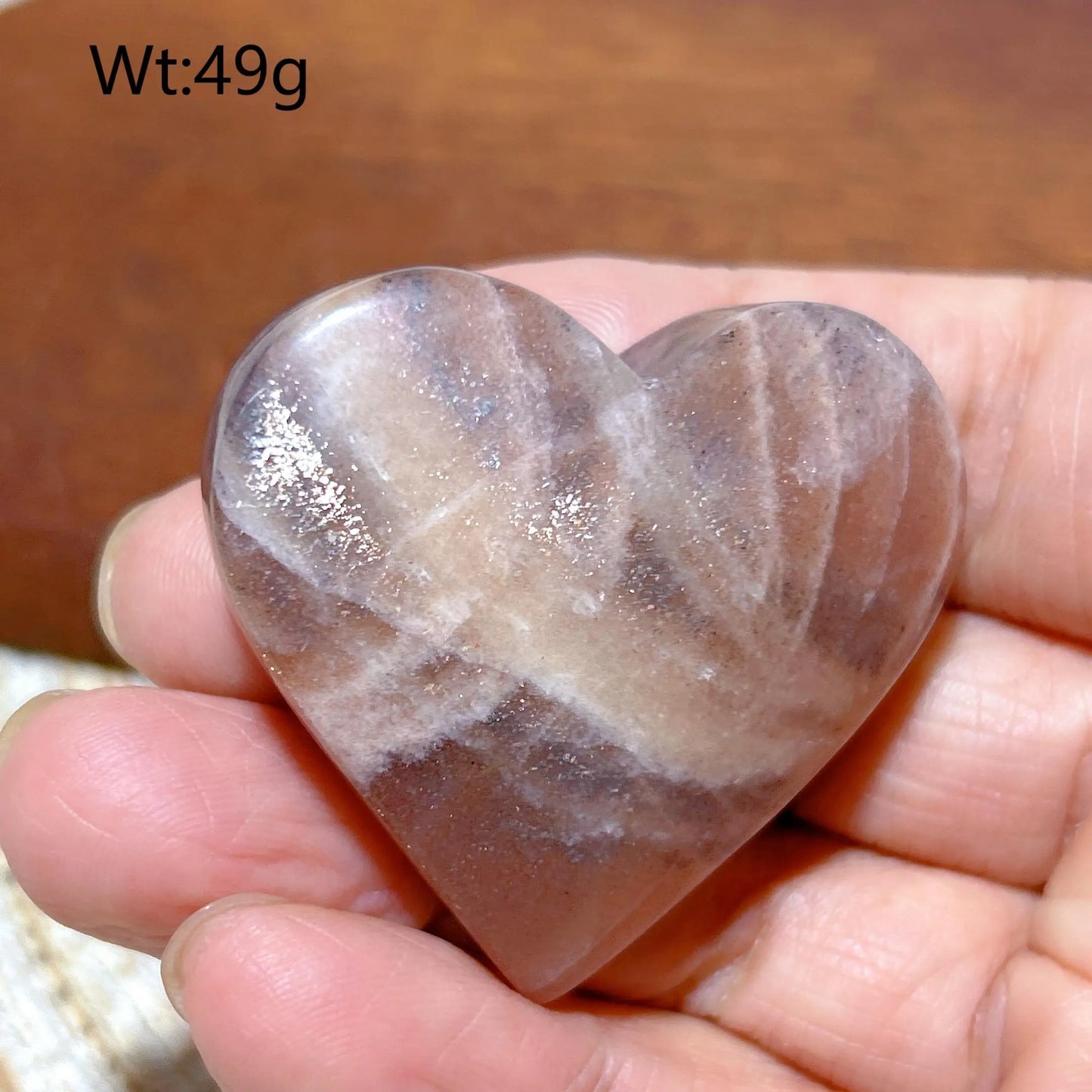 Orange Peach Moonstone Heart-ToShay.org