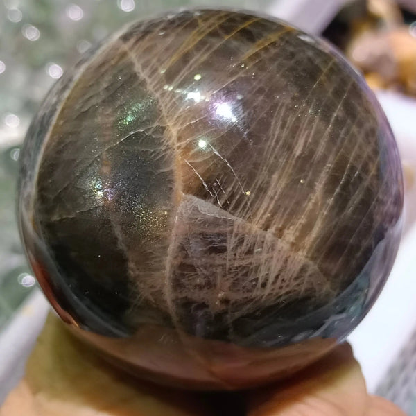 Grey Black Moonlight Stone Ball-ToShay.org